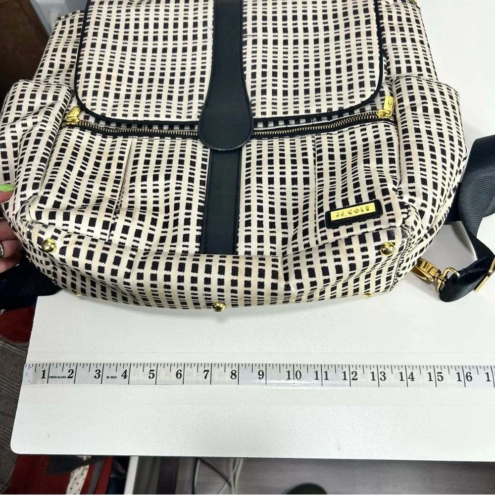 JJ Cole Black and Cream Diaper Bag Backpack